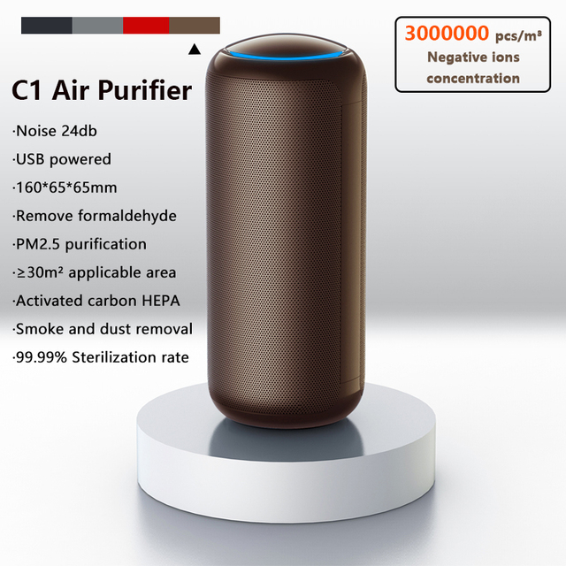 Purifier Air Cleaner for Home HEPA Filters USB cable Low Noise Portable Car home xiomi Air Purifier with Night Light Desktop