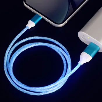 

New Style Streamer Magnetic Sucker Illuminating Data Cable Applicable Android IOS Typec Line 1 M Three-in-One Colorful Charging