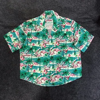 

2020ss Best Quality Rhude PATRON OF THE NEW Flamingo Shirts Men Women Oversized Hiphop Hawaii Beach Shirts Men