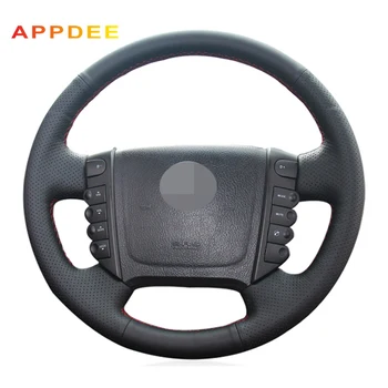 

Handsewing Black Artificial Leather Steering Wheel Covers for Ssangyong Rexton Rexton W Rodius