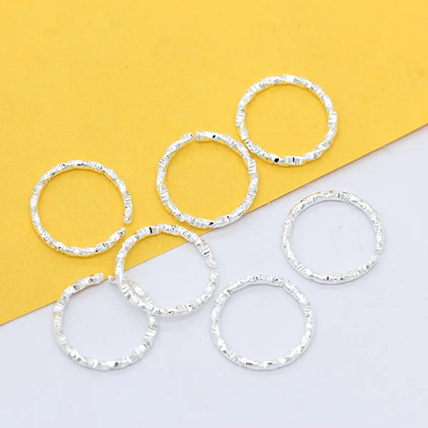 silver 50p 8-20 мм Позолоченные посеребренные витые открытые круглые Кольца Jumprings Разъем DIY ремесло подвески разделительные бусины ювелирных изделий - Цвет: silver