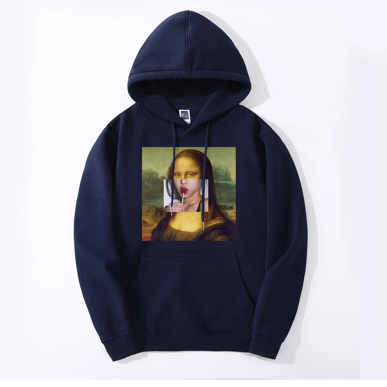 Mona Lisa толстовка мужская Billie Eilish осень зима мужская толстовка флисовая спортивная одежда свободный крой хип хоп толстовки - Цвет: Dark Blue