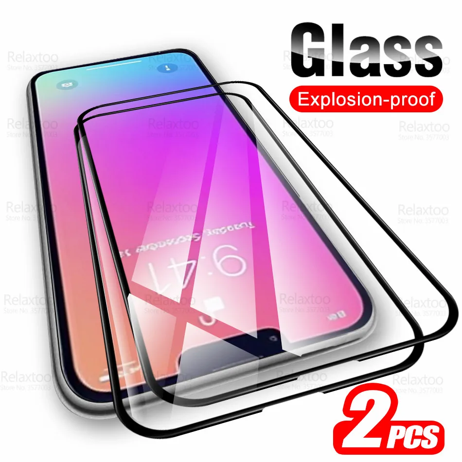 Закаленное стекло с полным покрытием для IPhone 13 Pro Max 2 шт. Защитное экрана Aiphone Aifon I