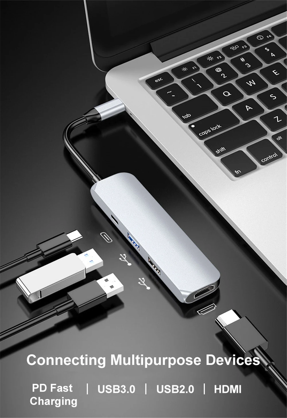 Asunflower USB C концентратор тип C к USB 3,0 2,0 4 порта USB 3,1 Тип C разветвитель для MacBook Pro док-станция ключ высокоскоростной usb-хаб несколько