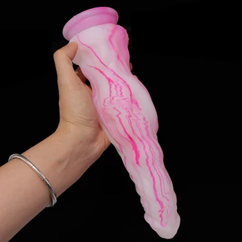 New Huge Realistic Dildo Soft Silicone Animal Massage Sex Toys For Men Women Big Anal Beads Anal Butt Fantasy Liquid Sex Shop 18 5