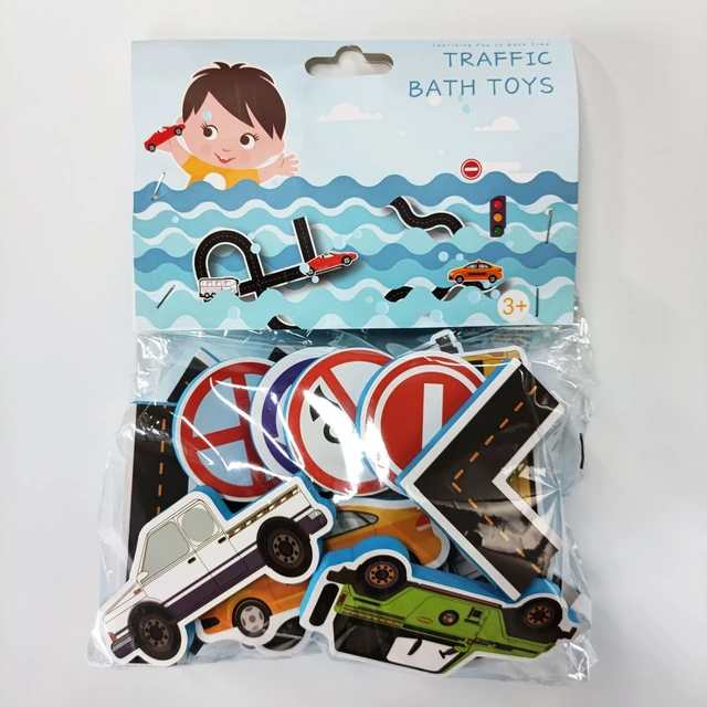 1 Set Flexible Road Track Car Stick Bath Toy Kids Bathroom Bathtub Soft EVA Paste Early Education DIY Sticker Puzzles Toys 1