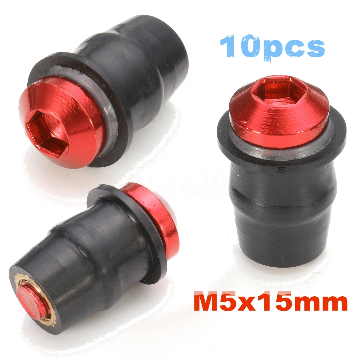 Красный 10 шт. M5X15mm алюминиевый Мотоцикл ветрового стекла обтекатель хорошо болт с гайкой винт высокого качества аксессуары часть подходит для автомобилей - Название цвета: Красный