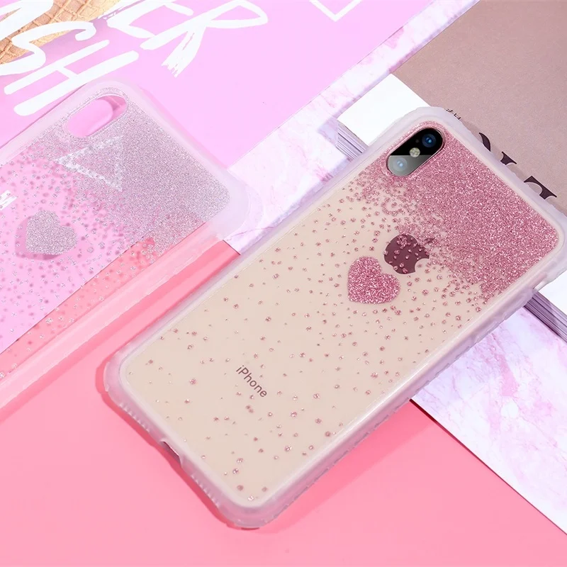 Милый чехол для телефона LISCN с сердечком Блестящий Прозрачный Роскошный iPhone 6 6S Plus