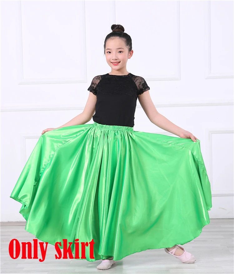 Light green Новинка; юбка для фламенко для девочек; платье для испанских танцев; костюмы для выступлений на сцене; детские юбки для фламенко; DL5142 - Цвет: Light green
