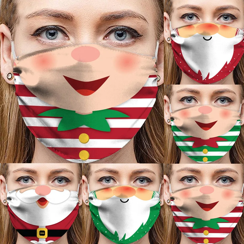 

Christmas Masks Adult/children Christmas Washable Breathable Mouth Unisex Outdoor Sunscreen Breathable Windproof Reusable