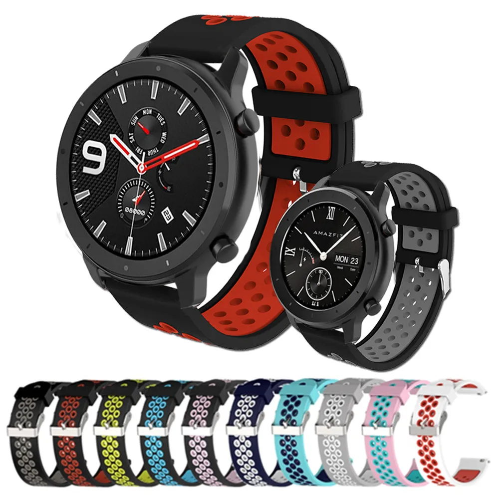 22/20 мм ремешок на запястье для Xiaomi Huami Amazfit GTR 47 мм 42 мм Смарт-часы браслет для смарт-браслета Amazfit Stratos/Stratos 2/Stratos 3