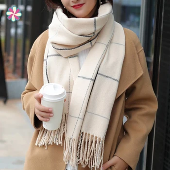 

Plaid Scarf Thickened Warm Cashmere Scarves Shawls And Scarves Winter Women Scarf W118