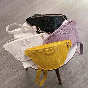 

Fashion Portable Casual Fanny Waist Bag Classic Texture Creative Design Chic Women Chain Small Zipper Shoulder Pouch
