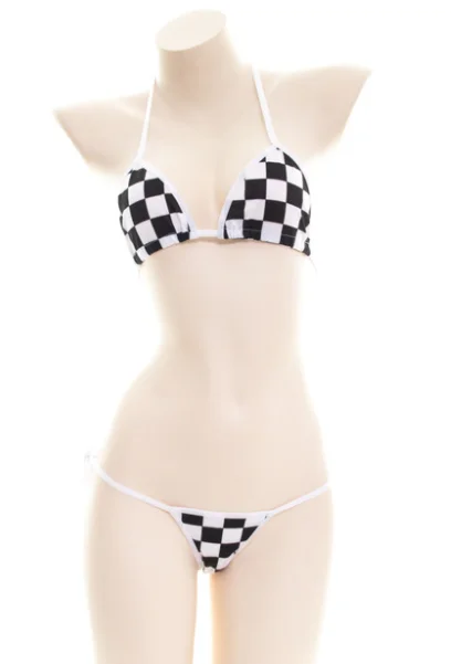 Summer Kawaii Cartoon Printing Bandage Bikini Set Anime Cosplay Swimsuit Women's Sexy Underwear Set