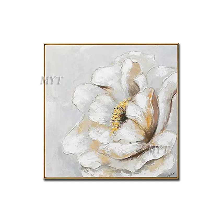 Whiteness Flowers Abstract Oil Painting Wall Art Home Decor Picture Modern Hand Painted On Canvas 100% Handpainted |