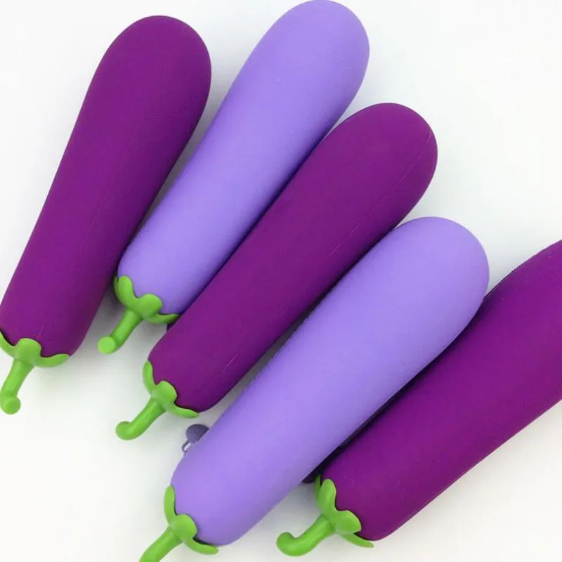 1 шт. Kawaii овощи Баклажан Bean Pod Форма силиконовый карандаш сумки студенческие Карандаш Чехол начальной средней школы канцелярский подарок