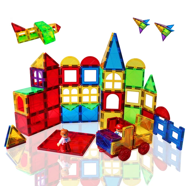 48PCS Magnetic Tiles Building Blocks STEM 3D Preschool Construction Designer Games Eductaional Toys for Children 1