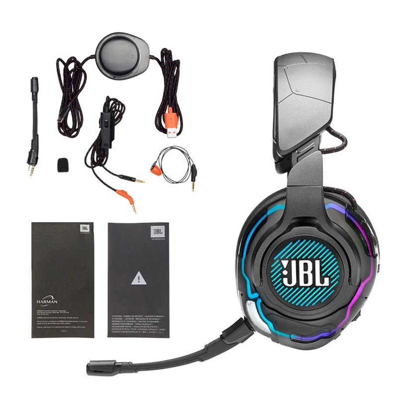JBL Quantum ONE Gaming Headsets for PSP PS1 PS4 Stereo Bass Wired Headphone With LED Light And Mic for PC Active Noise Reduction