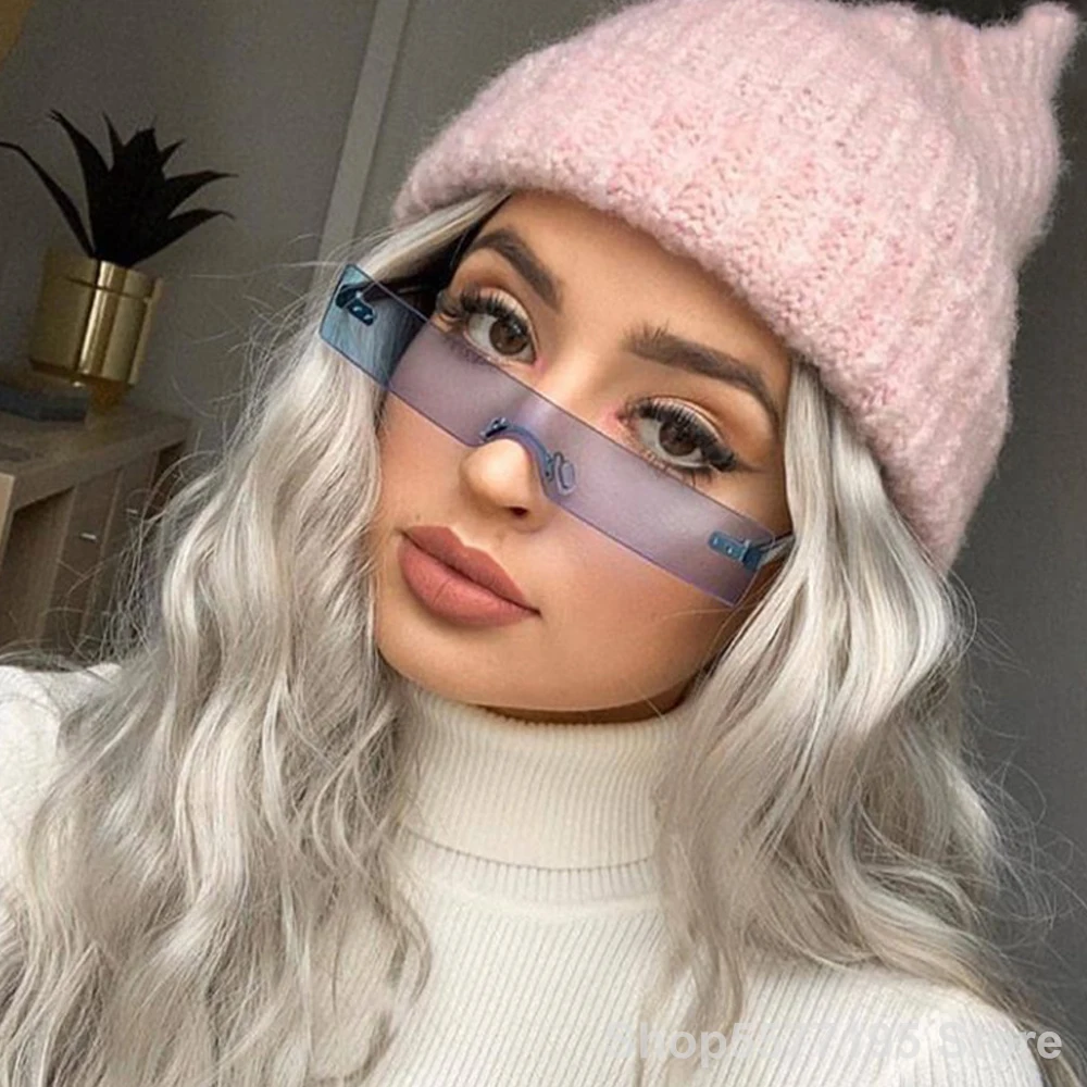 

New Rectangle Sunglasses Women 2020 Fashion Luxury Brand Designer Red Pink Clear Small Lens Personality Sun Glasses Shades UV400