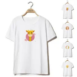 B15 мультфильм Жираф женские белые топы рубашки мужская футболка женская прозрачная дешевая одежда Femininas Одежда Женская Плюс Размер пара