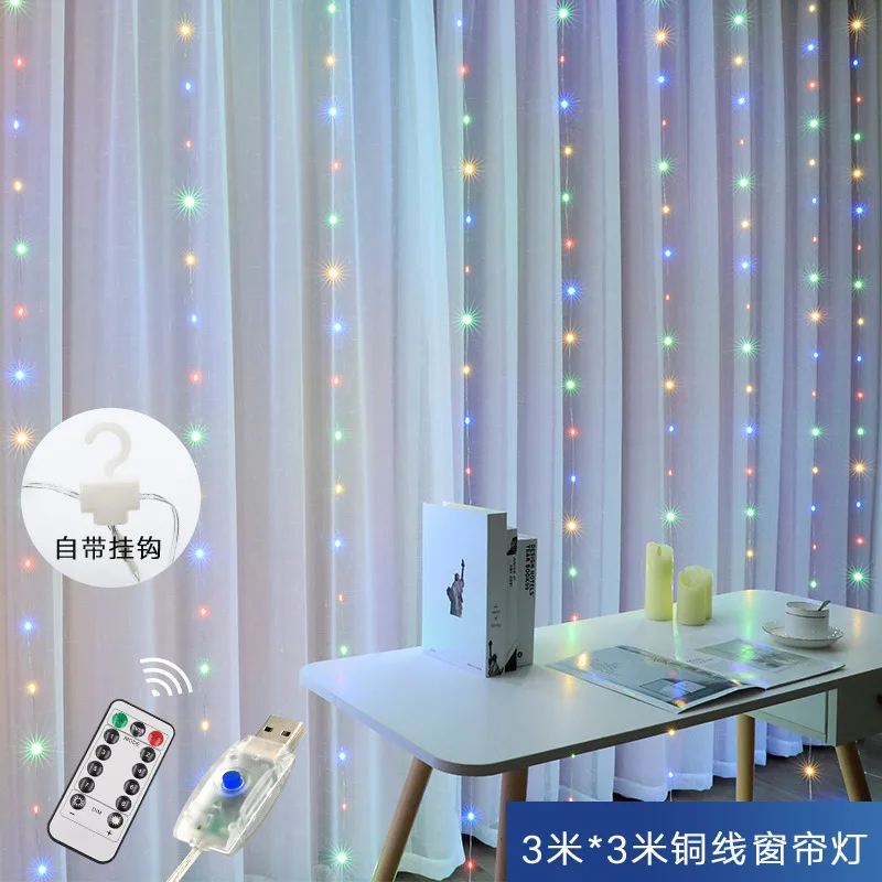 

300LED Curtain String Light Remote Control USB String Lights Christmas Decoration String Lights for Home Bedroom Decor