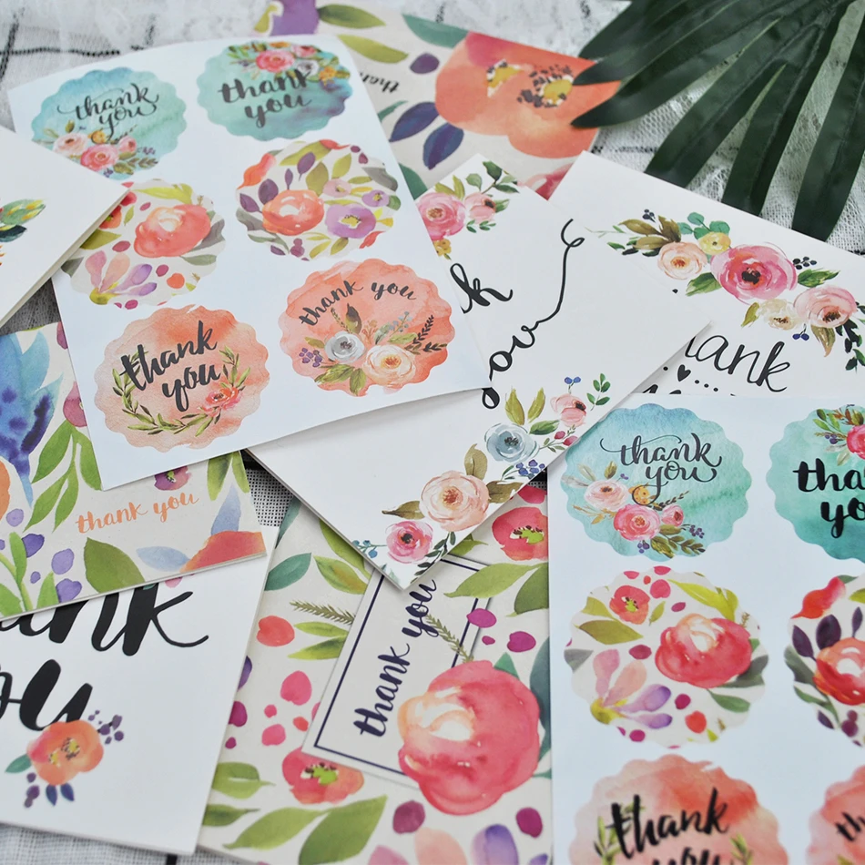 空白のクラフト紙のステッカー 感謝のカード 窓の封筒 手書きのメッセージカード 結婚式の装飾ありがとう 文房具ステッカー Aliexpress