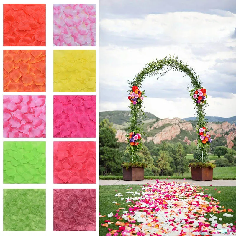 

1000pcs Silk Rose Petals Flower Petals Wedding Supplies Favor Party Decorations Valentine's Day present decorative supplies