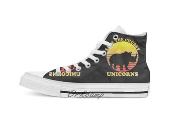

Save The Chubby Unicorns Distressed Custom Casual High Top lace-up Canvas shoes sneakers Drop shipping