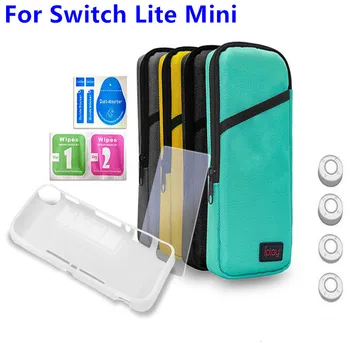 

7 in 1 Protection Kit For Nintend Switch Lite Storage Pouch Bag TPU Shell Tempered Screen Film For Switch NS Lite Mini Console