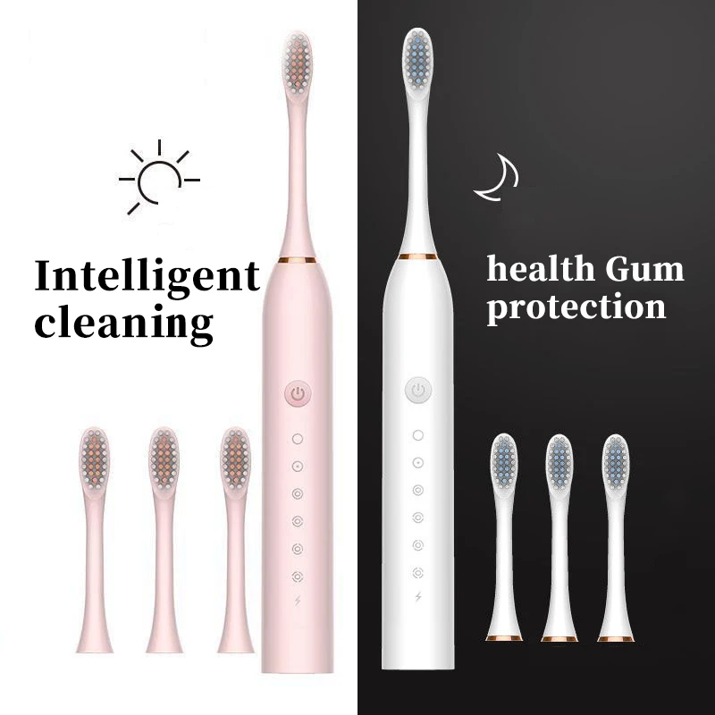 

Sonic Electric Toothbrush Adult Ultrasonic Automatic USB Rechargeable Toothbrush IPX7 Waterproof Intelligent Cleaning Home
