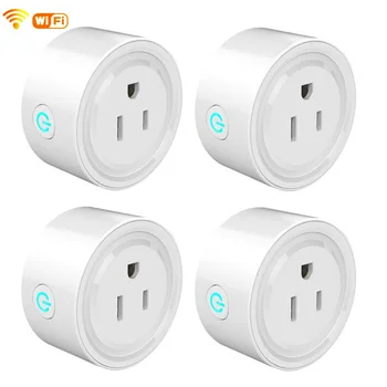 

4Pcs 2200W US Plug Wifi Smart Plug Mini Outlet Work with Alexa Google Home 2.4G Wifi Only No Hub Required Support Android / IOS