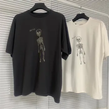 

Skull Gallery Dept Vintage T Shirt Men Women 1:1 Cotton Washed DO Old Top Tee Gold LOGO Printing Gallery Dept T-shirt
