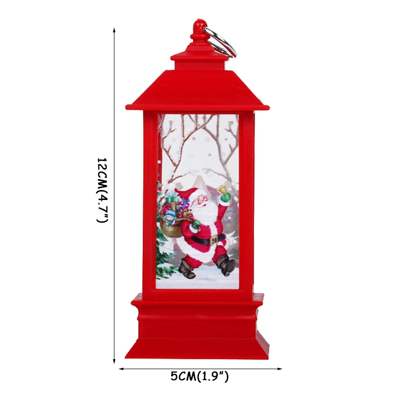 1 шт., Рождественский фонарь, мигающий светильник, вечерние светильники для дома, Санта-олень, светильник со снеговиком, Navidad, украшение на год - Цвет: red santa