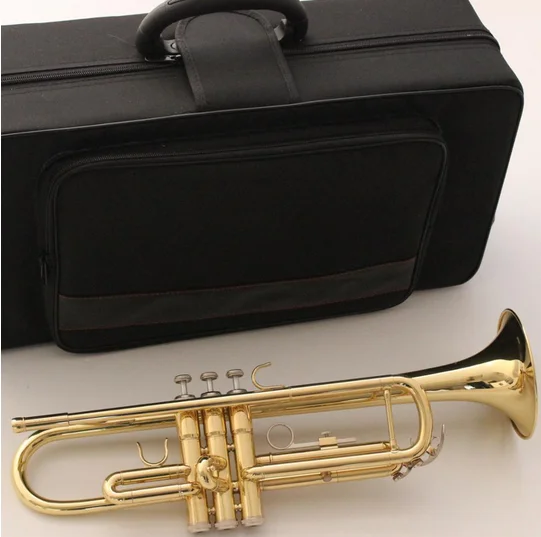 

Music Fancier Club Bb Trumpet 4435 Gold Lacquer Music Instruments Profesional Trumpets Student Included Case Mouthpiece