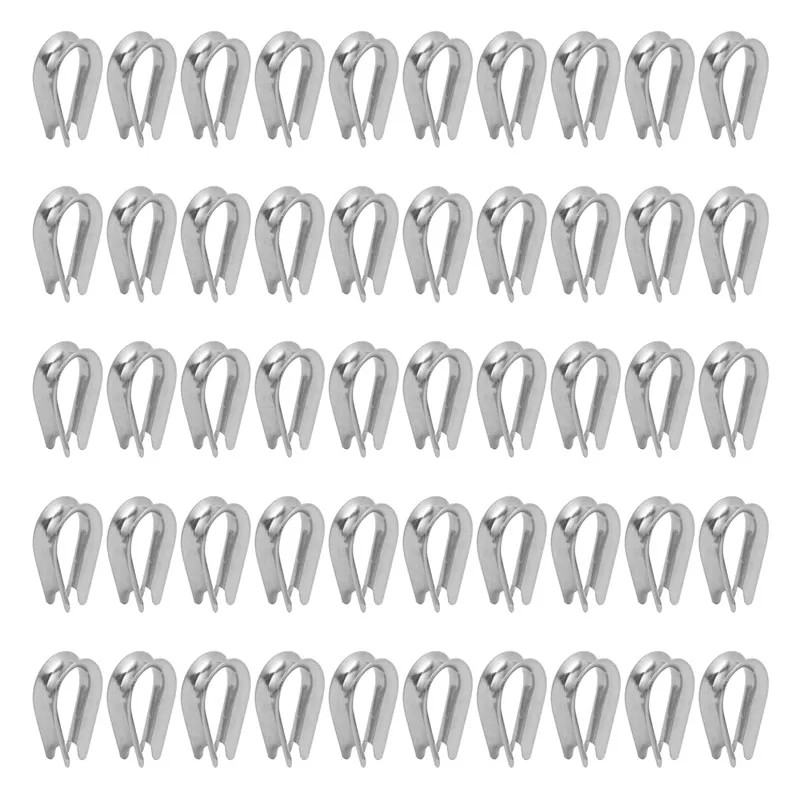 304 Stainless Steel Thimble for 2mm 3mm 4mm 5mm 6mm Diameter Wire Rope Cable Thimbles Rigging -Pack of 50 | Обустройство дома