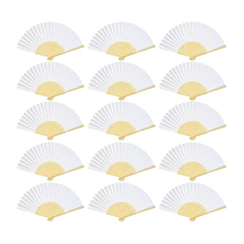 

Folding Fan White Blank Paper Folded Fan Bridal Dancing Props Church Wedding Gift Party Home Office DIY Decor(50Pcs)