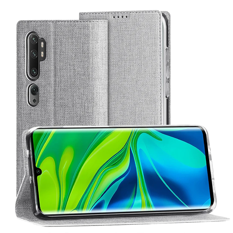 Винтажный тканевый чехол книжка для Xiaomi Note 10 кошелек карманная подставка