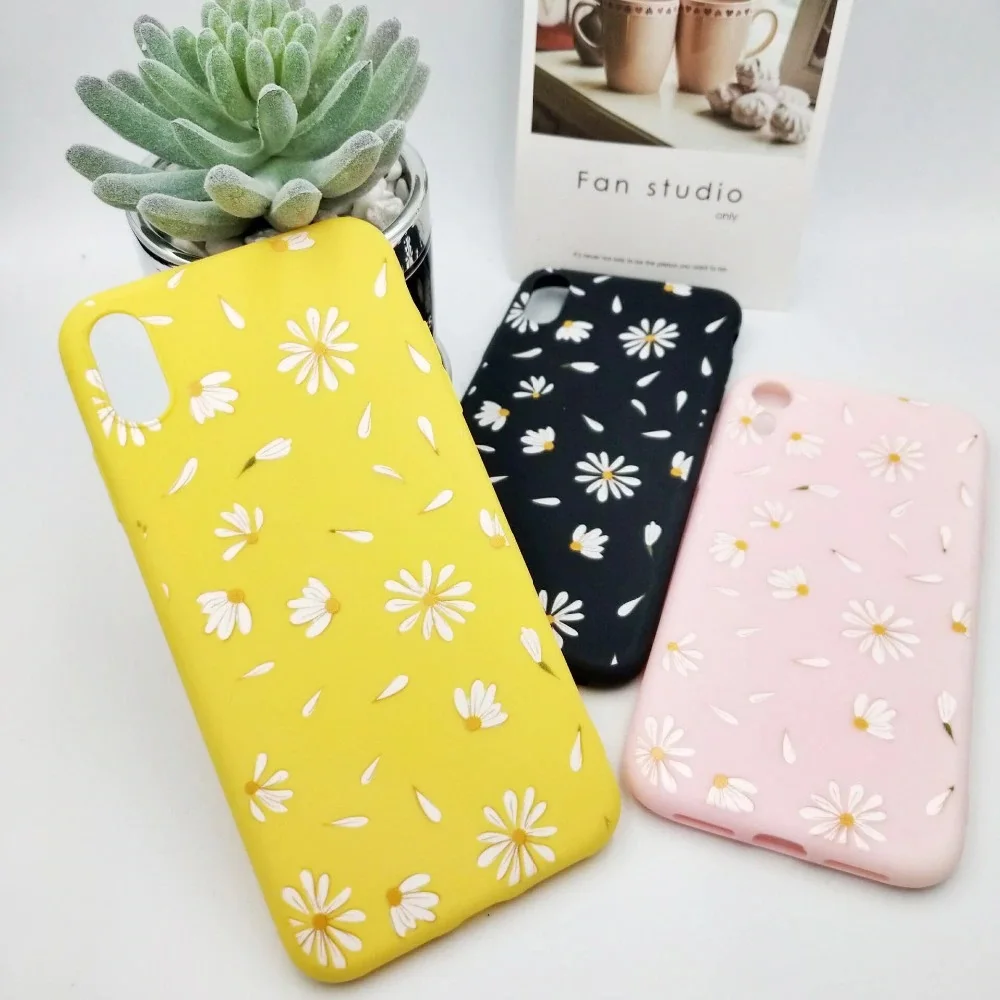 Мягкие чехлы Jaomax из ТПУ с маргаритками и цветами для iphone 11 XS Max XR 6S 7 8 Plus прозрачная