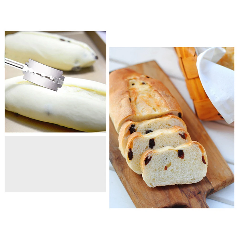 Специальный хлеб изогнутый дугой деревянная ручка для ножа с 5 шт. сменные лезвия Западный багет резка французский тост Форма для выпекания пончиков