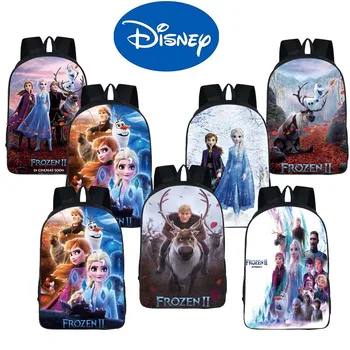 

Disney Student Backpack Frozen Princess Backpack Women School Knapsack Children Bookbag Multi-Function Cartoon Printed Rucksack
