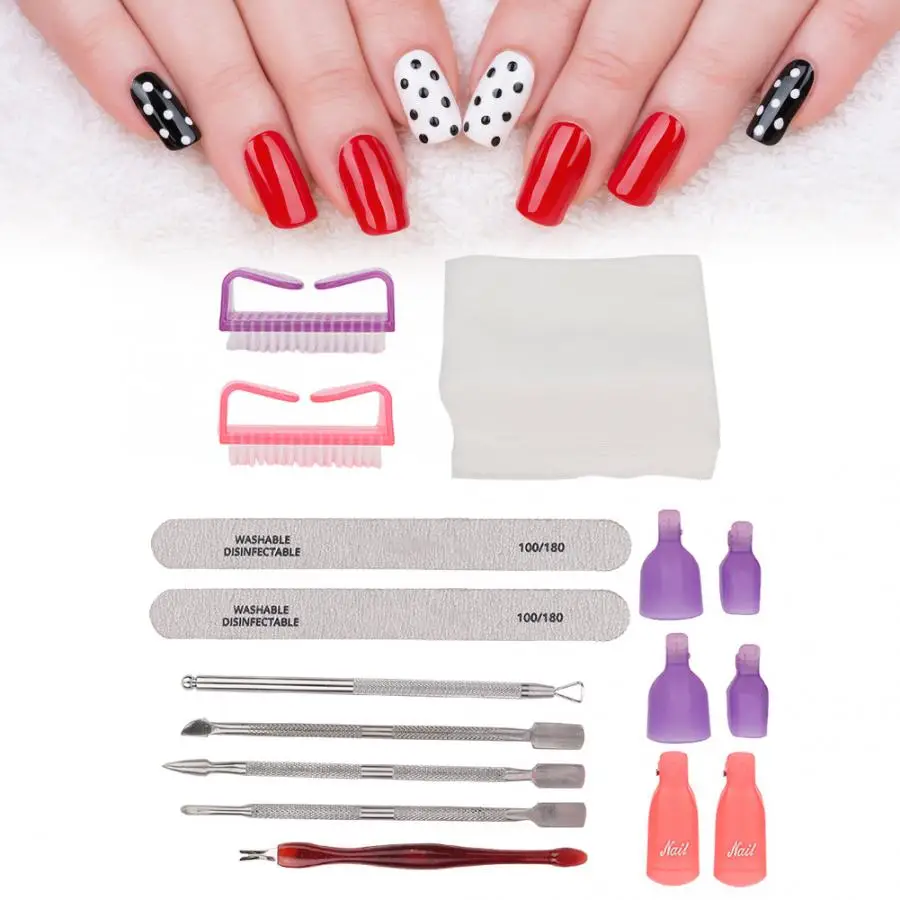 Набор для наращивания ногтей жидкость для снятия лака набор инструментов для удаления лака хлопковая вилка мертвой кожи маникюрная пилочка для ногтей инструмент