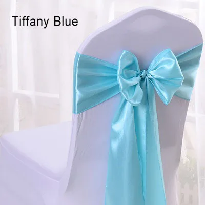 tiffany blue Хит 100 шт./лот 16*275 см атласная лента для стула пояс золотой/розовый/королевский синий 22 цвета для свадебной вечеринки - Цвет: tiffany blue
