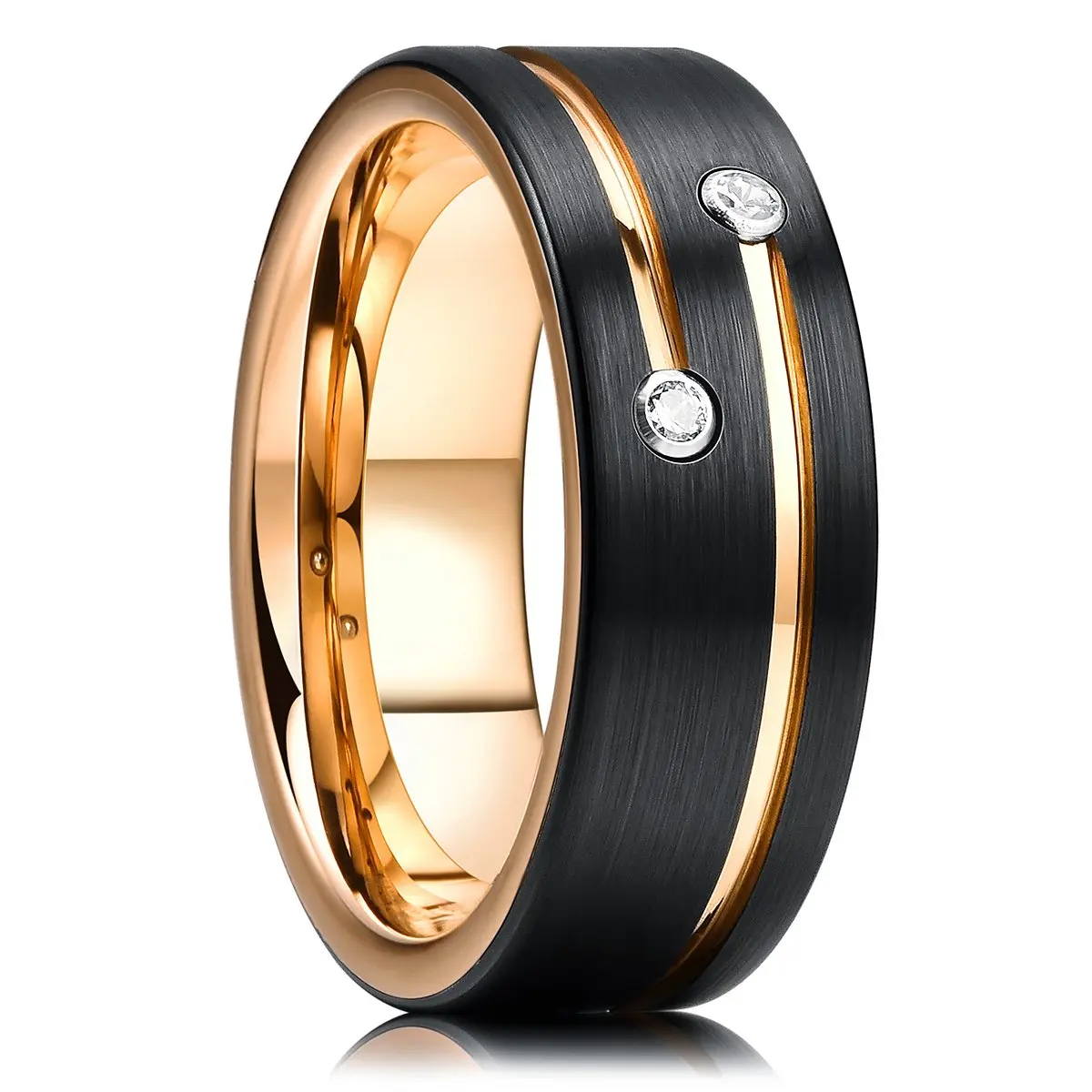 Fashion 8MM Men's Blue Groove Beveled Edge Tungsten Carbide Ring Black Celtic Dragon Blue carbon fibre Ring Men Wedding Band - Image 5