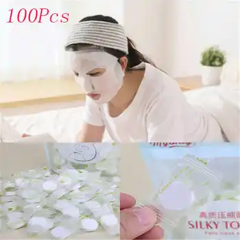 

100pcs Compression Mask Paper Skin Care Facial Whitening Mask Paper Non-woven Remover Face Compression Mask Beauty Tools