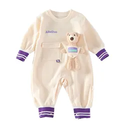 Barboteuse tricotée en coton pour bébé fille, vêtements pour nouveau né, combinaison pour bébé, tenue de printemps 