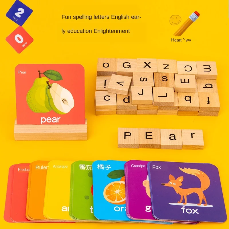 

Children's Enlightenment Letters Knowledge Board Elementary School Spelling Early Learning Wooden Puzzles