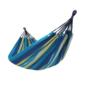 

Backyard Chair Portable Leisure Garden Hammock Single Double Hanging Bed Outdoor Camping Sleeping Swing Canvas Striped Travel