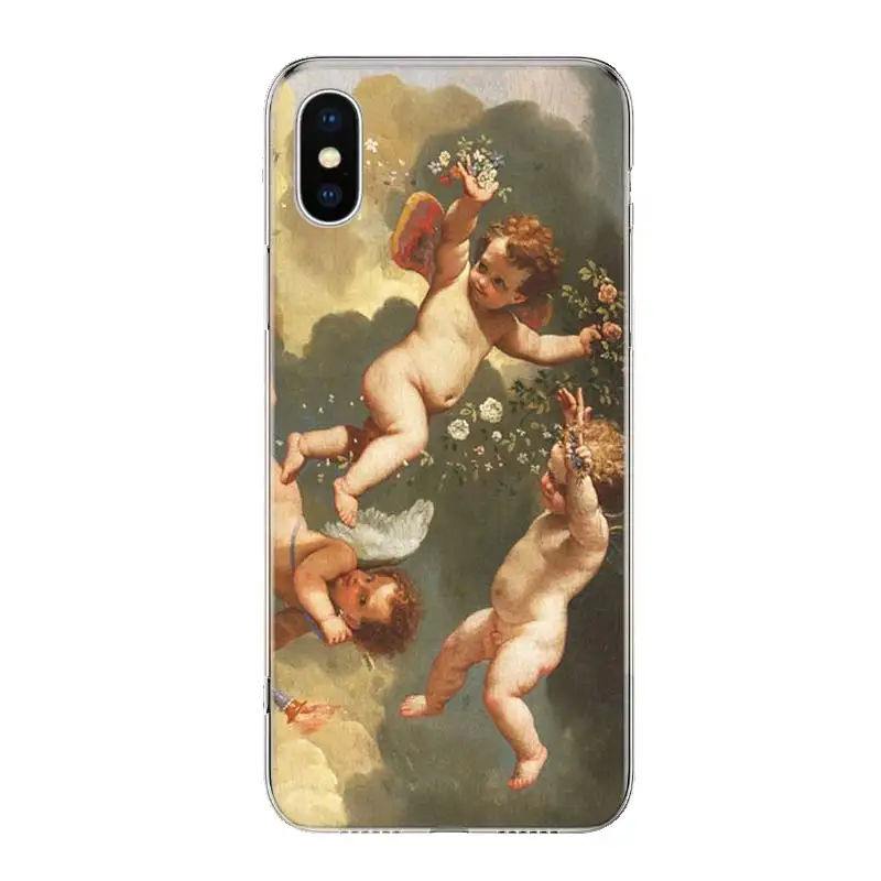 Angel Cupid Art Cover Phone Case For Iphone 11 12 Mini Pro 7 6 X 8 6S Plus XS MAX + XR 5S SE 10 9 Art TPU Coque Capa Shell