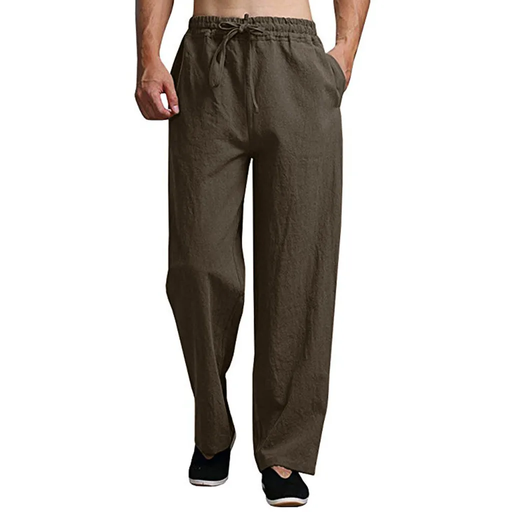 Sinicism Store Plus Size Cotton Straight Pants Mens Jogger Pants 2019 Male Casual Summer Track Pants Trousers 8.7