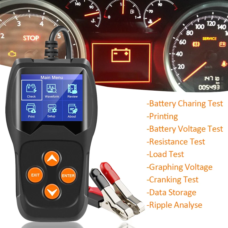 

Car/Motorcycle Scanner Car Diagnostic Tool Engine Analyzer Newest Battery Tester car tools charge indicator Multi-languages